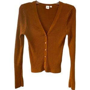 Gap Brown Ribbed Knit Top Sz M
